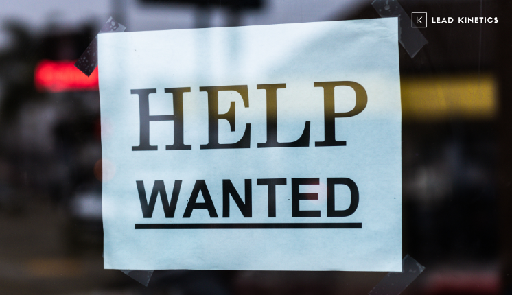 Help wanted sign representing the search for reliable marketing freelancers UK