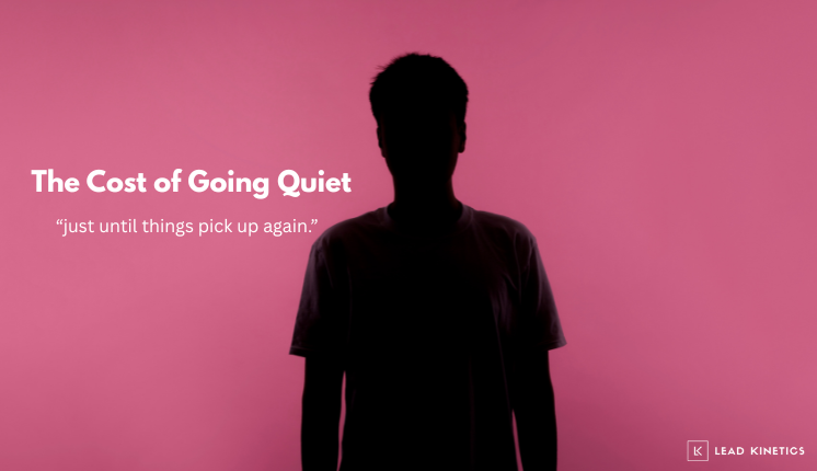 Silhouette symbolising the hidden cost of pausing marketing activity.